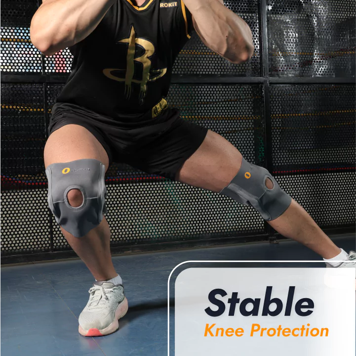 Elastic Knee Support Brace with Side Stabilizer