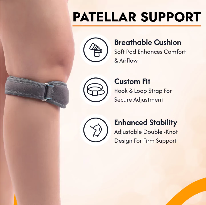 Patella Stabilizer Knee Support Brace Strap - Pack of 2